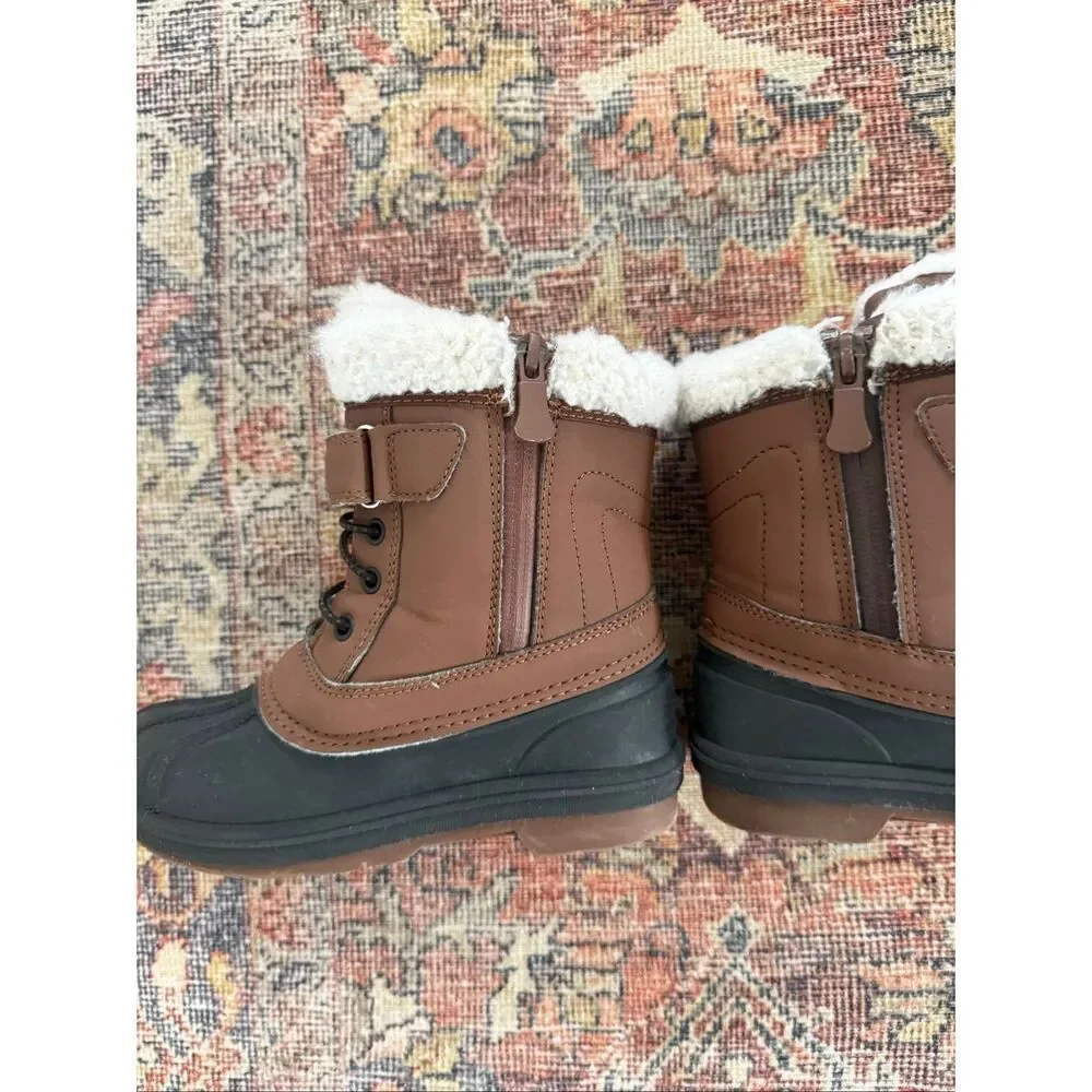 Cat and Jack 11 Toddler Boy Sherpa Lined Winter Snow Boots
